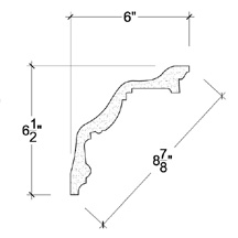 Side View image of Plaster Cornice – DC506-090