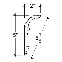 Side View image of Plaster Cove Moulding – DC505-080