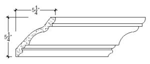 2D View image of Plaster Crown Moulding – DC505-341