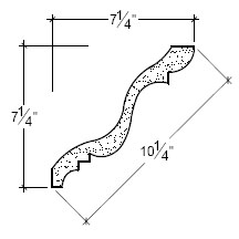 Side View image of Plaster Crown Moulding – DC507-038