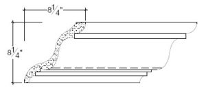 2D View image of Plaster Crown Moulding – DC508-038