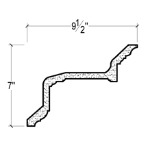 Side View image of Plaster Crown Moulding – DC507-804