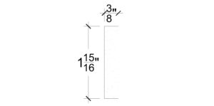 Side View image of Plaster Flat Panel Moulding – DC401-165E